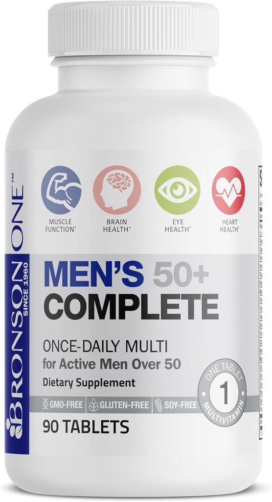 Bronson ONE Daily Mens 50+ Complete Multivitamin Multimineral, 90 Tablets 6