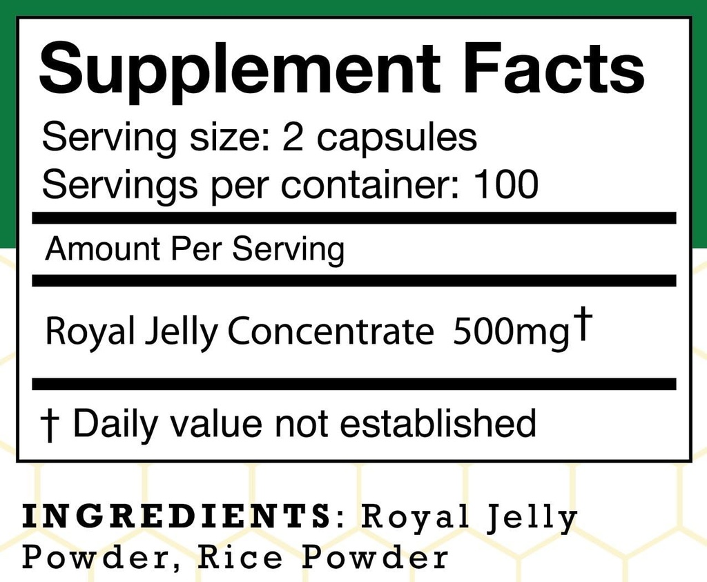Stakich 500 mg Capsules (Royal Jelly Capsules 500 mg (200 Count)) 3