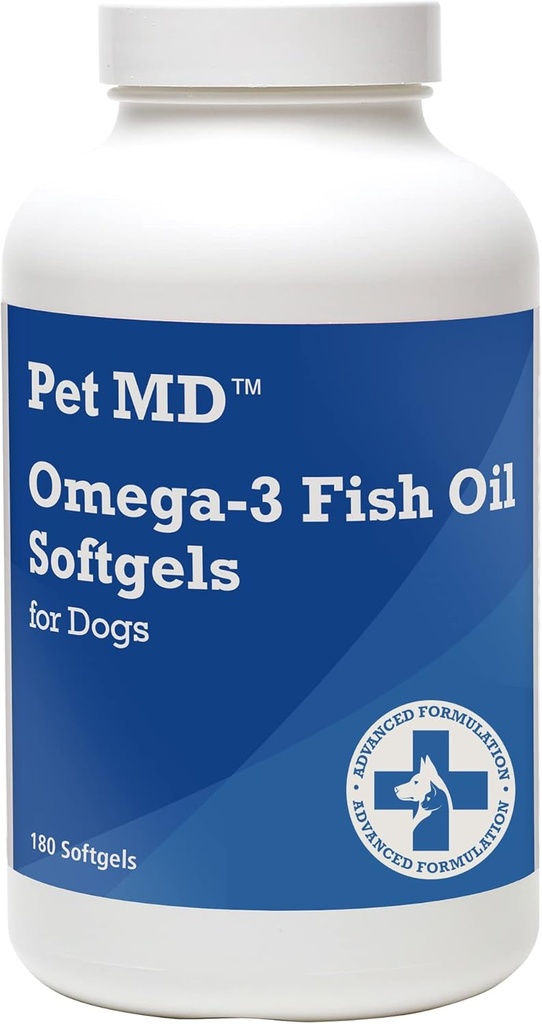 Pet MD – Omega 3 Fish Oil Supplement for Dogs – Skin and Coat Support for Dogs – 180 Softgels 2