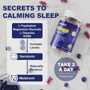 Melatonin Free Sleep Aid Gummies for Adults, Sugar Free Sleeping Gummy No Melatonin, Natural Calm Gummies with Magnesium Glycinate, L-Tryptophan, L-Theanine, GABA, Ashwagandha, Valerian, 120cts 5