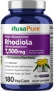 NusaPure Rhodiola Rosea 7,500mg 180 Veggie Capsules (Non-GMO, Extract 30:1, Vegan & Gluten-Free) Bioperine 2