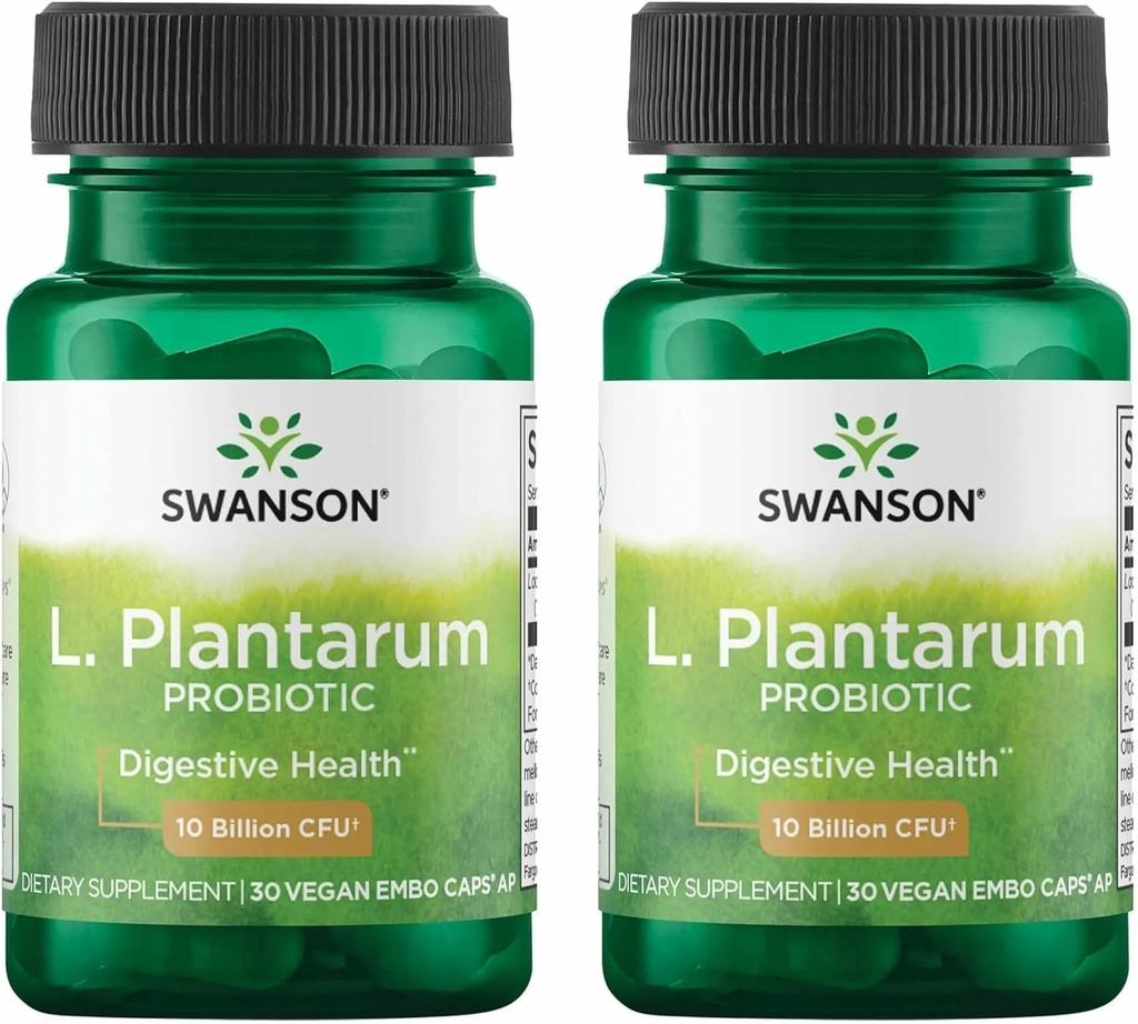 Swanson L. Plantarum - Digestive Supplement Promoting Gastrointestinal Balance & Bowel Regularity - Natural Formula to Help Reduce Bloating - (30 Veggie Capsules) 2 Pack 2