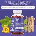 KSM-66 Ashwagandha Gummies w/Lemon Balm & Vitamin D (Max Strength 750mg per Gummy) - Herbal Vegan & Gluten Free - Calm Mood Relaxation - Support Stress - Gummies for Adults Kids Women Men (60 Count) 5