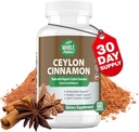 Cinnamon Capsules 1200mg. Organic Ceylon Cinnamon Supplement, Cinnamon Pills Support Heart, Brain, Bone, Joint, Metabolism. True Cinnamon Powder, Non-GMO, Gluten Free, Vegan 60 ct (1) 2