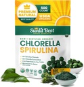 Sunlit Best Chlorella Spirulina Tablets - Organic USDA, Premium Spirulinas and Chlorella Capsules 500 Pills - Chlorellas Natural Superfood with Spirulina Algae, Enzymes Chlorophyll & Vegan Protein 2