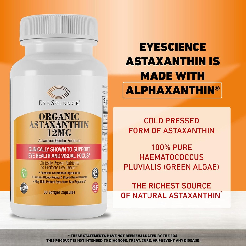 EyeScience Astaxanthin 12mg, Non-GMO, Gluten Free, 30-Count 4