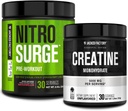 Jacked Factory NITROSURGE Pre-Workout Supplement - Intense Pumps (30 Servings, Watermelon) & Creatine Monohydrate Powder for Muscle Growth (30 Servings, Unflavored) 2