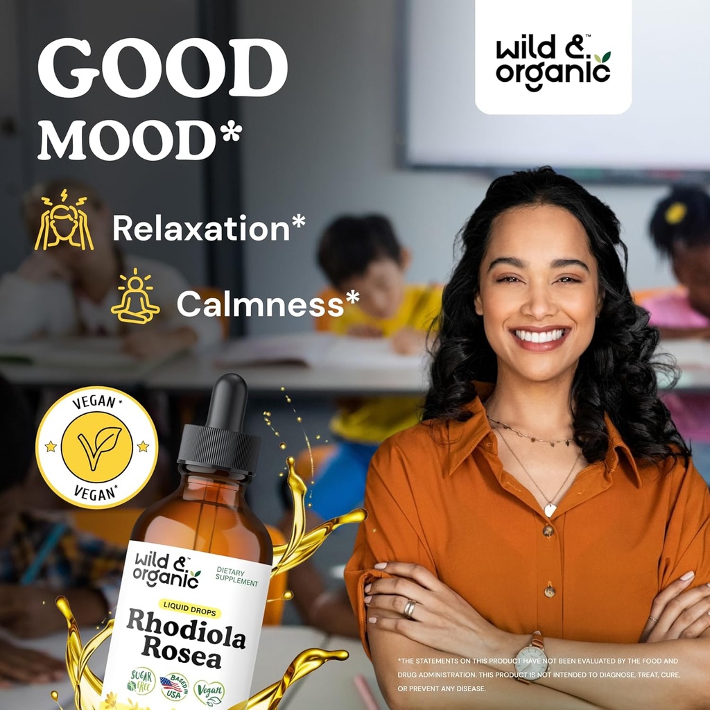 Wild & Organic Rhodiola Rosea Tincture 4 fl oz & Ashwagandha Tincture 4 fl oz 3