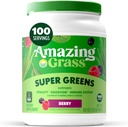 Amazing Grass Greens Blend Superfood: Super Greens Powder with Spirulina, Chlorella, Beet Root Powder, Digestive Enzymes, Prebiotics & Probiotics, Berry, 100 Servings (Packaging May Vary) 2