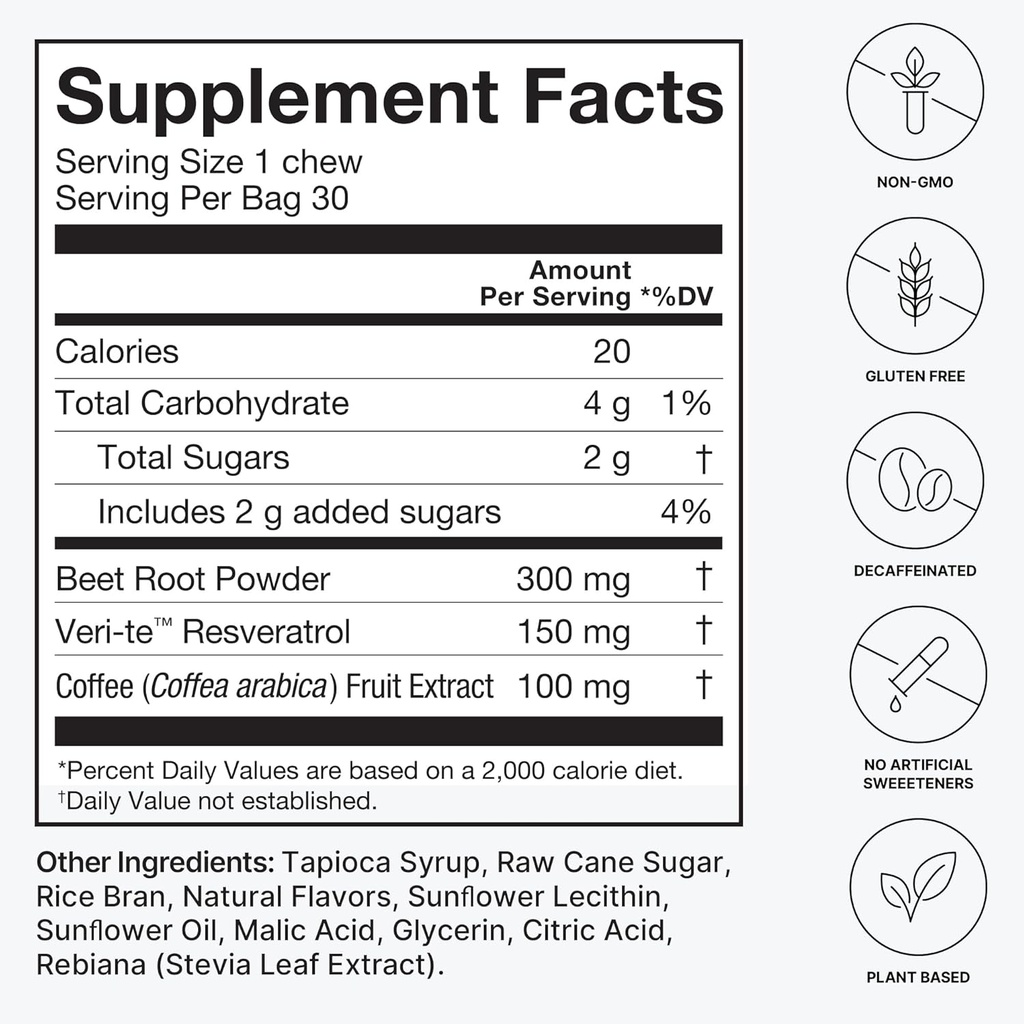 Humann SuperBeets Memory + Focus & Turmeric Chews 4