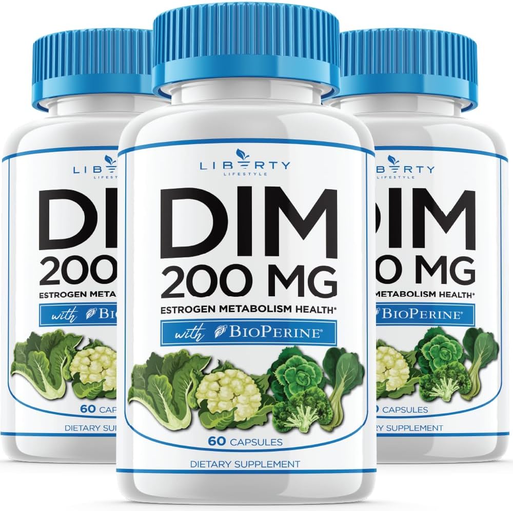 DIM Supplement 200mg - DIM Diindolylmethane Plus BioPerine - Estrogen Balance, Hormone Menopause Relief, Acne Treatment, Vegan - 180 Count 2