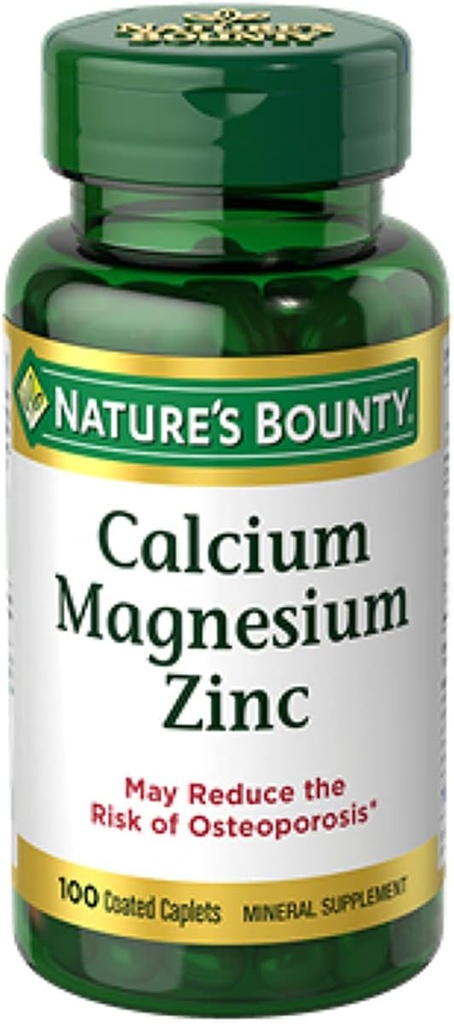 Nature's Bounty Calcium Magnesium Zinc, 100 Count, Pack of 6 2