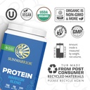 Vegan Organic Protein Powder Plant-based | BCAA Amino Acids Hemp Seed Soy Free Dairy Free Gluten Free Synthetic Free NON-GMO | Unflavored 30 Servings | Warrior Blend by Sunwarrior 4