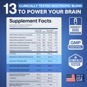 Nootropic Strongest Focus Supplement - Clinically Backed Ingredients Made in USA - Scientifically Backed Doses - Supplement for Brain Fog - AlphaGPC, Lions Mane, Rhodiola and More 10:1 90 Capsules 6