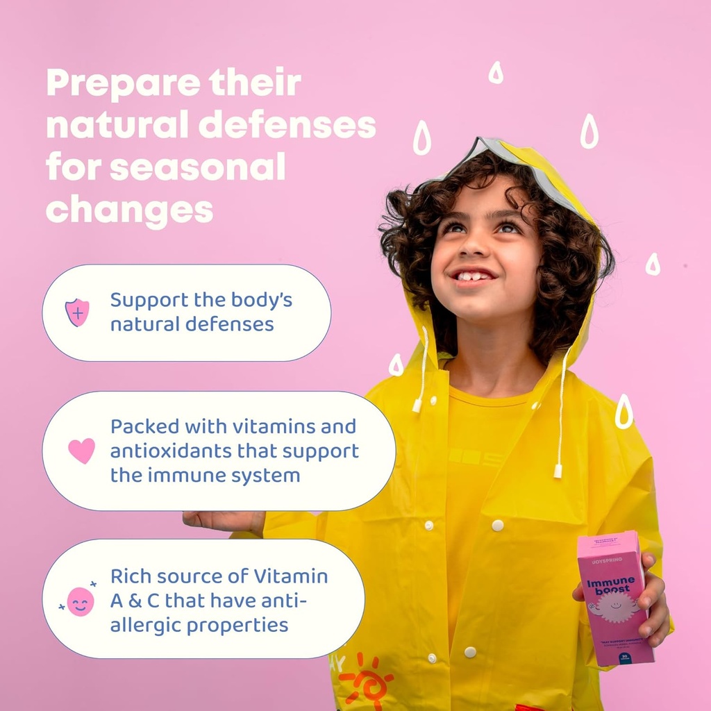 JoySpring Immune Drops - Kids Immune Support Liquid Supplement (2 fl oz) - Echinacea, Elderberry, Oregon Grape Root, Orange Peel, Vitamins A, B6, C - Natural Support System for Children & Adults 3