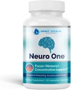 Neuro One Brain Support Supplements for Memory - Cognitive Support Supplement - Boost Focus, Mood, Clarity, Concentration & Mental Speed - Brain Supplement for Adults - 60 Capsules 2
