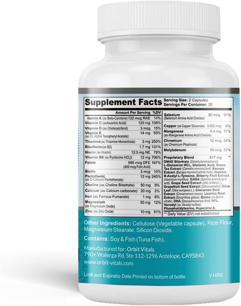 Neuro One Brain Support Supplements for Memory - Cognitive Support Supplement - Boost Focus, Mood, Clarity, Concentration & Mental Speed - Brain Supplement for Adults - 60 Capsules 3