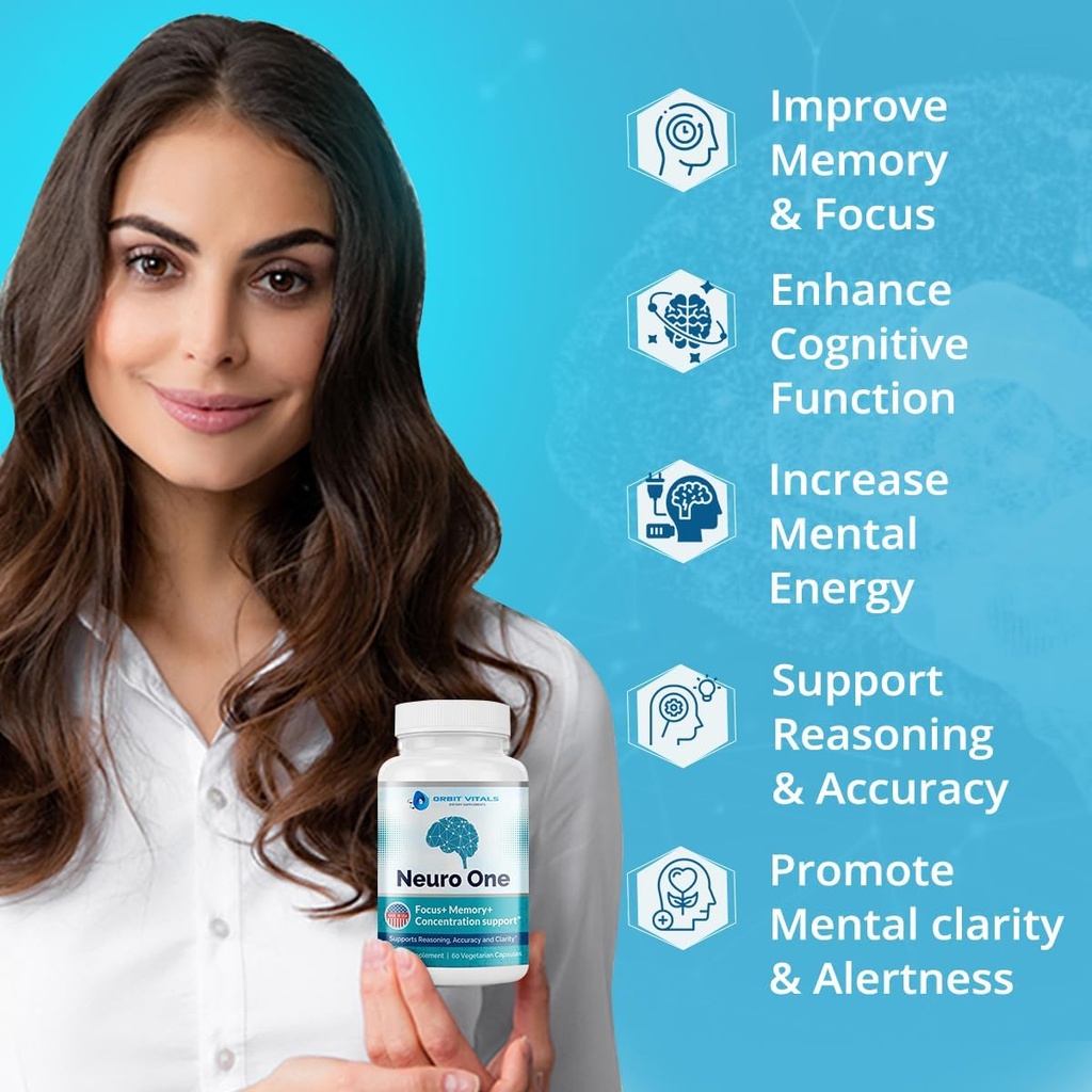 Neuro One Brain Support Supplements for Memory - Cognitive Support Supplement - Boost Focus, Mood, Clarity, Concentration & Mental Speed - Brain Supplement for Adults - 60 Capsules 5