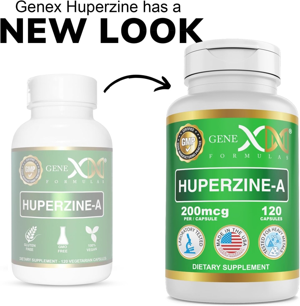 Genex Formulas Huperzine A 200mcg (120 Capsules) | Nootropic Supports Memory, Focus, and Cognitive Health - Non-GMO, Gluten Free, Vegetarian 3