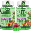 Super Greens Gummies, Greens Superfood Powder Alternative w/Spirulina, Chlorella, Prebiotic Fiber, Probiotic, Fruit Veggie, Daily Fruit Vegetable for Digestive & Gut Health, Immunity, Focus, 120 Cts 2