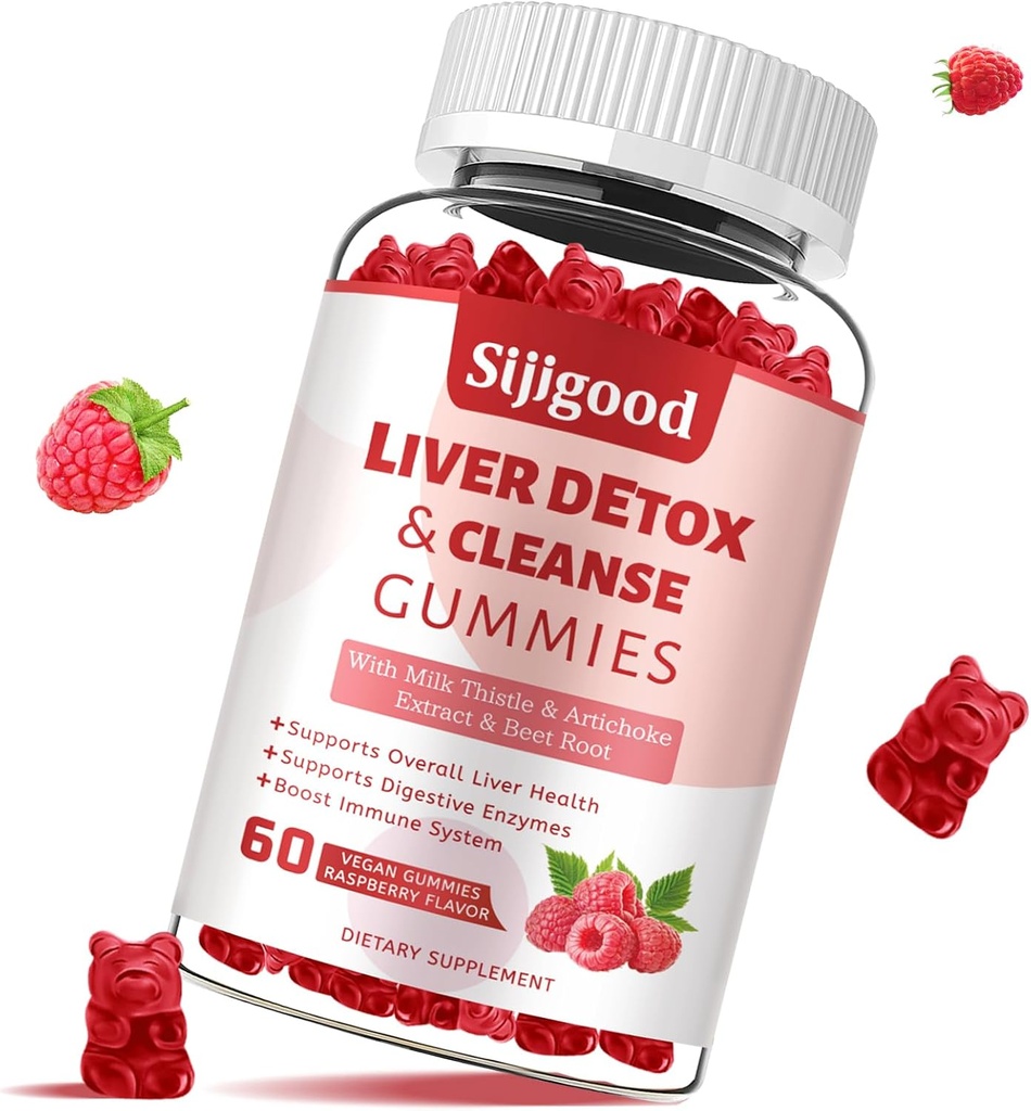 Liver Cleanse Detox and Repair Gummies - Silymarin Milk Thistle Supplement with Artichoke, Dandelion and Elderberry - Liver Support Supplement - 60 Raspberry Flavored Gummies 2