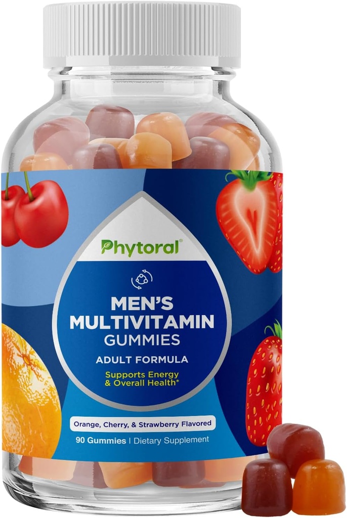 Phytoral Natural Multivitamin for Men Gummies with Zinc - Vitamin D C A & Biotin B6 B12 Full Health Supplement 2