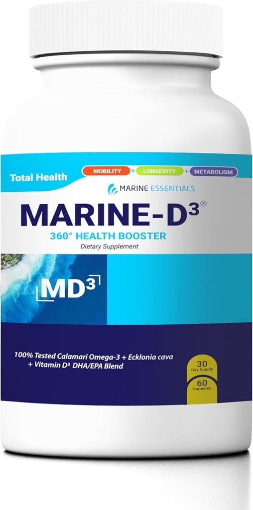 Marine D3 Omega 3 Calamari Ecklonia Cava DHA (4 Bottles - 240 Capsules) 3