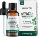 ImunShield Wild Oregano Oil Organic Liquid Drops - Hand-Picked Oregano with 86-90% Carvacrol for Immune and Digestive Support - Vegan, Non-GMO, Gluten-Free, 1 fl. oz./ 30ml 2