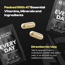 Multivitamins for Men - All in One Pack for Energy and Focus, Mens Vitamins for Mental Performance and Health, Packed with Tongkat Ali, Shilijit, Vitamin C, B3, B1, A, B12, 30 Pk 5
