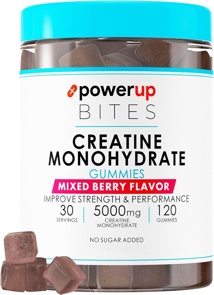 Creatine Monohydrate Gummies for Men & Women, 100% Creatine Mixed Berry Gummies, 5g per Serving + Vegan, Sugar Free + Strength, Energy, Muscle & Booty Gain - 120 Count 2