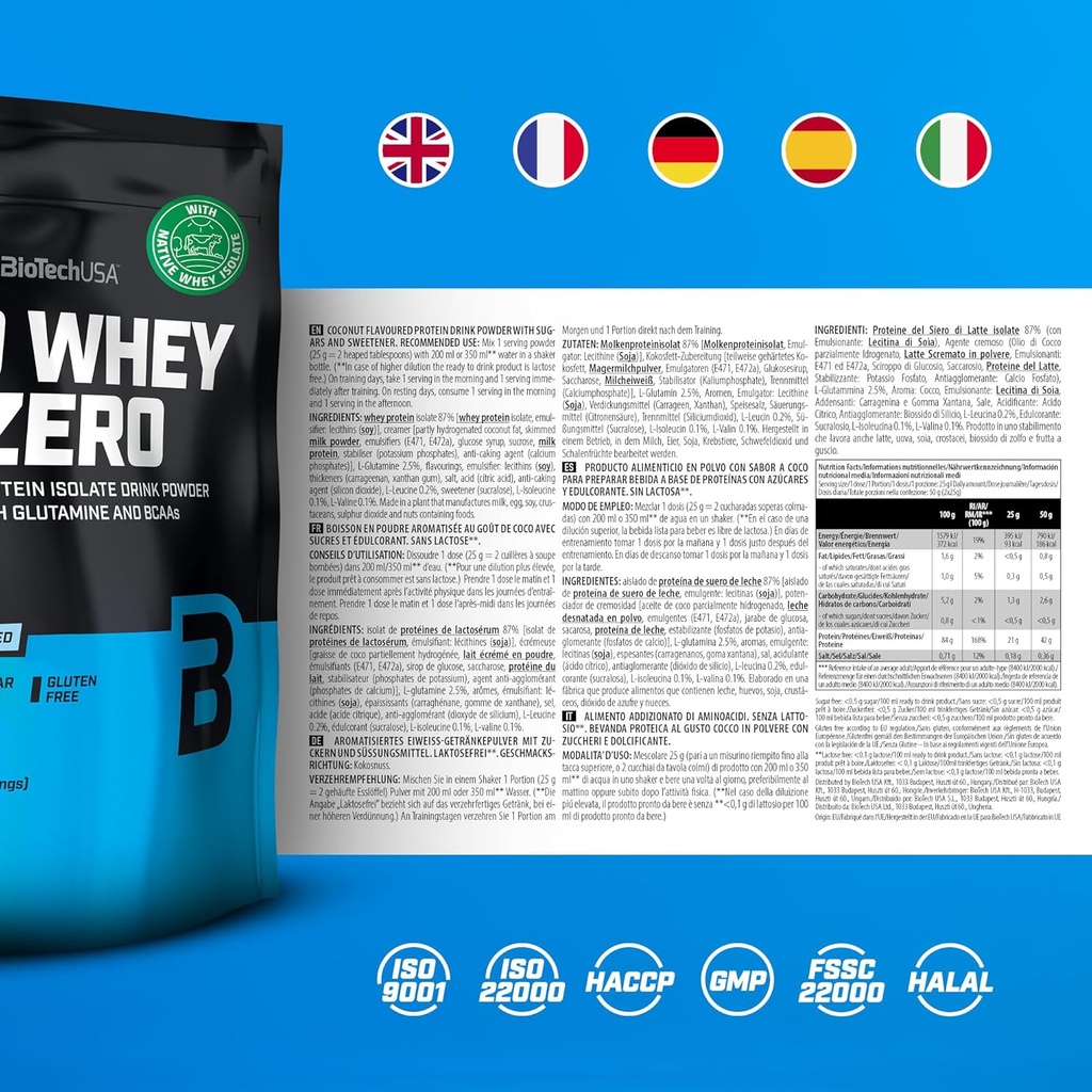 Biotech Iso Whey 500g Tiramisu Lactose and Gluten Free Pure Isolate by BiotechUSA 5