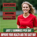 | High Absorption Calcium Magnesium Zinc Gummies, Sugar Free Calcium Magnesium Zinc Supplement with D3 | Bone & Teeth Strength | Muscle & Nerve Function | Vegan | Raspberry Flavor | 1 Pack 6