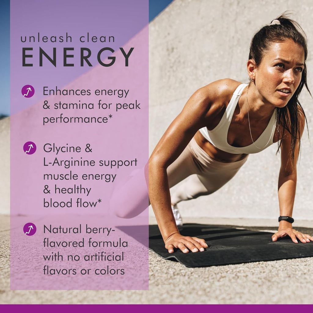 Pure Power Endurance Powder, Berry Blast Flavor, 9.1 oz (258 g), 30 Servings, 4 g of Glycine, 2 g of L-Arginine, 0 g of Sugar, Non-GMO, NSF Certified for Sport, Dr. Mercola 6