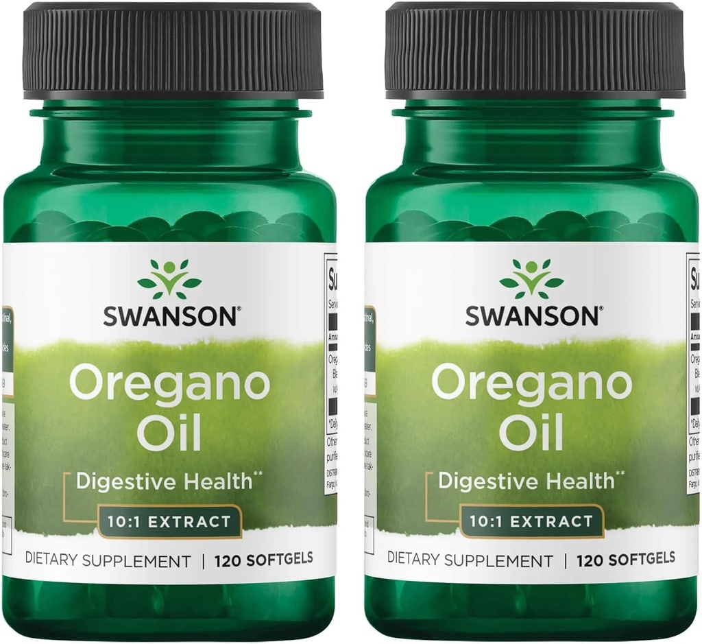 Swanson Oregano Oil 10:1 Extract - Natural Supplement Promoting Digestive Health & Respiratory Support - Supports Gastrointestinal System & Urinary Tract Health - (120 Softgels, 150mg Each) (2 Pack) 2