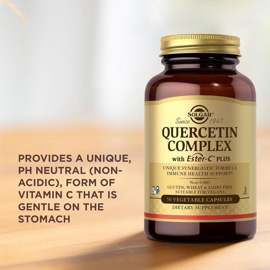 Solgar Quercetin Complex with Ester-C Plus - 50 Vegetable Capsules - Immune Health Support - Gentle on The Stomach Vitamin C - Non-GMO, Vegan, Gluten Free, Kosher - 25 Servings 6