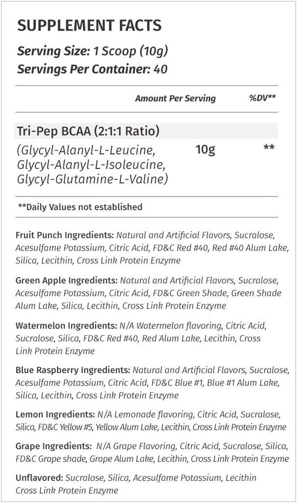Metabolic Nutrition - TRIPEP - Tri-Peptide Branch Chain Amino Acid, BCAA Powder, Pre Intra Post Workout Supplement, Lemonade, 400 Grams (40 Servings) 3
