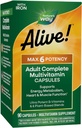 Nature's Way Alive! Max6 Potency Adult Complete Multivitamin, with Iron, Vitamins A, C, E & B-Vitamins Including Methylated B12 & Folate, Supports Energy Metabolism*, 90 Capsules (Packaging May Vary) 2