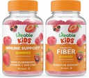 Lifeable Immune Support Kids + Prebiotic Fiber Kids, Gummies Bundle - Great Tasting, Vitamin Supplement, Gluten Free, GMO Free, Chewable Gummy 2
