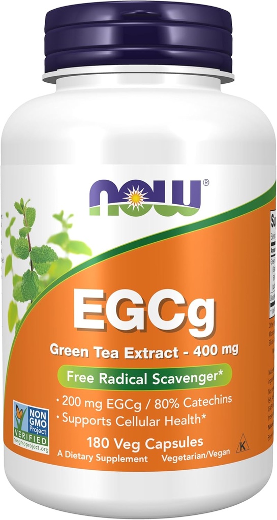NOW Foods EGCg, Green Tea Extract, 400mg, 180 Vcaps (Pack of 2) 2