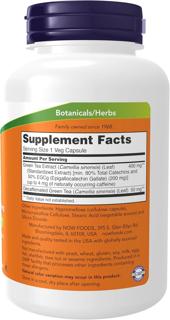 NOW Foods EGCg, Green Tea Extract, 400mg, 180 Vcaps (Pack of 2) 3