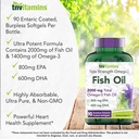 tnvitamins Burpless Omega-3 Fish Oil: 2000mg - 90 Softgels | 1400mg Total Omega-3 Fatty Acids (800mg EPA & 600mg DHA) | Enteric Coated Burpless Ultra Potent Fish Oil | Supports Heart Health 5