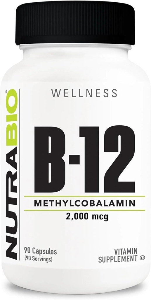 NutraBio Methyl B-12 Vitamin Supplement, 2000mcg – Promotes Cellular Health and Wellness, 90 Vegetable Capsules 2