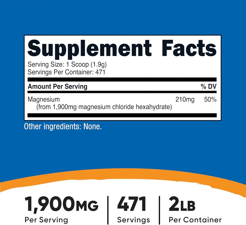 Nutricost Magnesium Chloride (2LBS) - Gluten-Free, Vegetarian, Non-GMO 3