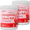 Umeken Pomegranate Balls, Chewable Supplement with Natural Vitamins, Minerals, Citric Acids & Tannins, Japanese Pomegranate Supplements for Women, 4 Month Supply, 360 Count Bottle, Pack of 2 2