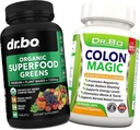 Organic Superfood Greens & Fruit Supplements - Colon Cleanse Detox Formula for Intestinal Bloating - Green Veggie Powder Blend Vegetable Foods & Constipation Relief Supplement Gut, Belly, Stomach 2