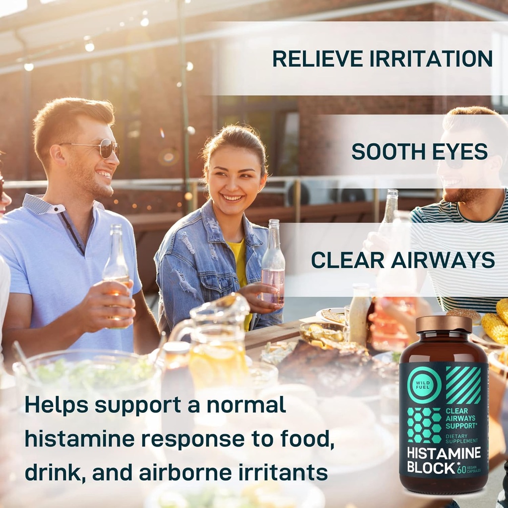 WILD FUEL Histamine Block Supplements and Vegan Probiotic Plus B12 Allergy Support and Digestive Health Bundle 6