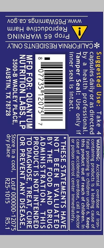 QNL Quantum Plant Multi-Vitamin - Complete Multivitamin - Immune Support for Adults - Natural Multivitamin for Men & Women - 120 Plant-Source Capsules 5