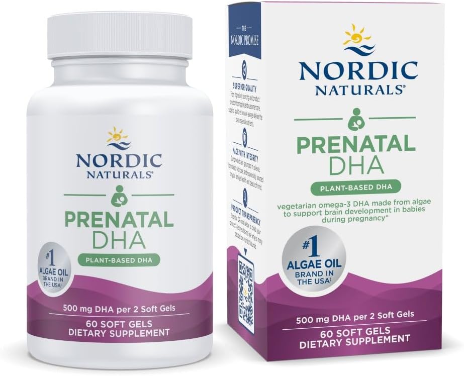 Nordic Naturals Vegan Prenatal DHA, Unflavored - 60 Soft Gels - 500 mg Plant-Based DHA - Supports Brain Development in Babies & Healthy Pregnancy - Non-GMO - 30 Servings 2