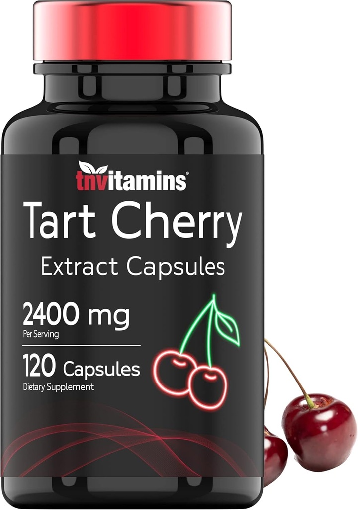 Tart Cherry Capsules (2400 MG - 120 Count) | from Montmorency Cherry Extract | Provides Antioxidants, Anthocyanins, & Phytonutrients | Tart Cherry for Sleep and More! | Non-GMO, Made in The USA! 2