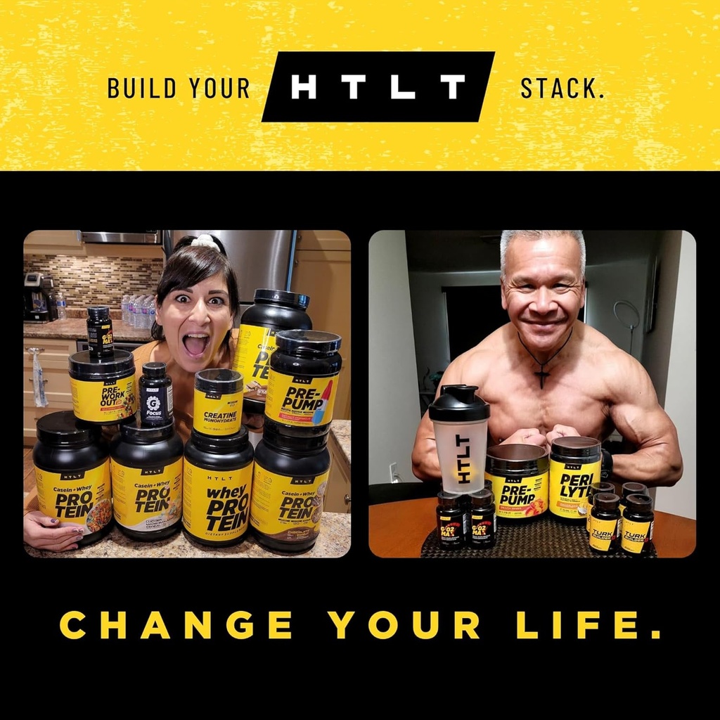 HTLT Hardcore Stim Pre-Workout Powder 11.57 Oz, 250mg Caffeine | 350mg Eria Jarensis Extract | 600mg DMAE (Grape) 4